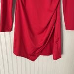 SheIn Red Square Neck Long Sleeve Form Fitting Dress | Size Large Photo 2