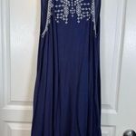 On The Road  Navy Bohemian Ambroidered Mid Length Dress Size Large NWT #5647 Photo 0