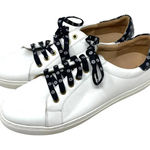 Jack Rogers Jack Rogers Rory Sneaker White Leather Black Floral Size US 10 Photo 0