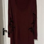 Soft Surroundings Burgundy scoop neck long sleeve tunic dress sz small Photo 0