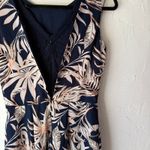 VERO MODA Tropical Romper Size S Navy Palm Print Blue Lace Back Coastal Chic Photo 5