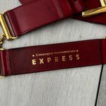 EXPRESS 90s 00s  belt leather metal statement burgundy gold small Photo 1