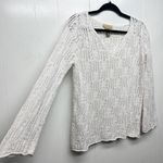 Cotton Ginny Linen Cotton Womens Beach Coastal Nautical Lagenlook Sweater Large White Photo 4