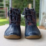 Sperry Women's Navy Plaid Duck Winter Rain Boots US 8 Photo 2