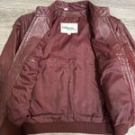 80s Wilsons Suede & Leather Burgundy Bomber Jacket Genuine Leather Womens M 40 Red Size M Photo 9