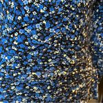 ZARA  XS pencil blue floral dress front slit ruched midi maxi Photo 3