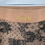 Desigual  Womens Lace Trimmed Print Mini Skirt Brown Viscose Size XL Photo 2