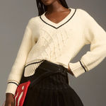 Anthropologie Pilcro Surplice Pleated Wrap Kilt Mini Skirt Punk Black Photo 0