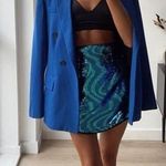 ZARA 💙 Blue Sequin Mini Skirt Photo 0