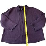 Eileen Fisher Women’s M Open Front Blazer Jacket Purple Textured Dark Academia Photo 3