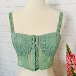 Boutique Green Lace Crop Top Photo 1