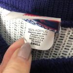 Vintage Santa Claus ugly Christmas sweater scene Blue Photo 4