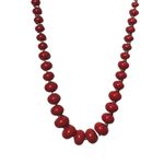 1980s Cherry Red Graduated Beaded Retro Vintage Necklace Red Photo 2