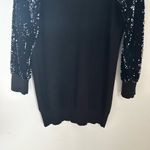 Lime Lush Lush Black Sweater Dress with Sequin Sleeves Photo 3