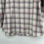 Denim & Co D & Co Plaid Button Up Shirt Cream Pink Long Sleeve Soft Stretch Size 2X Photo 7