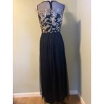 Small‎ Candallite Black Maxi Dress Gold Floral Embroidered whimsi goth Y2K fairy Photo 2