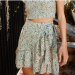 Lulus Floral Print Wrap Mini Skirt Photo 1
