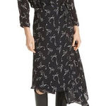 Joie NWT  Black Silk Print Wrap Dress Photo 0