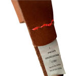 Brown Leather Belt with Neon Coral Stitching Photo 4