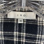 IRO Black and White Plaid Flannel Grommet Detail Snap Front Shirt Size 36 Photo 3