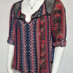 Rewind  Patterned Top with Lace (S) Photo 0