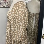 Storia Cottagecore floral Brown Floral Square Neck Dress with puffy sleeve feminine Photo 9