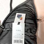 Shade & Shore Black White Striped Textured Longline Bikini Top Size S (4-6) New! Photo 3