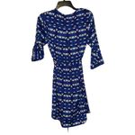 Lucky Brand Geometric Print Tie Belt Shirt Dress Button Up V-Neck Small Women Photo 7