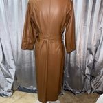 ZARA Tan Faux Leather Dress Photo 7