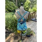 Lands End Womens Aqua Palm Tree Black Blue Green Tankini top Removable Cups Sz 6 Photo 1