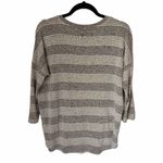 Market & Spruce  V-Neck Sweater in Gray and Cream Stripes Photo 1