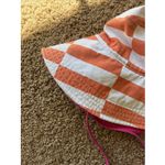 Aerie Orange/White Checkerboard Stripe Bucket Sun Hat Beach Pool Summer One Size Photo 6