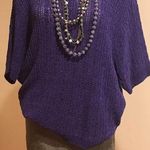 The Avenue Purple /Blue Knit Sweater 3/4 sleeves Length. Sheer like SZ 1X Photo 0