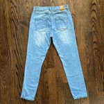 Stradivarius  Distressed Mom‎ Jeans High Waist Ripped Denim Light Wash Size 02 Photo 1