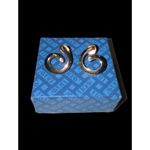 Avon Gold Plated 1/2” Semicolon With A CZ At The End Of Each In Box Photo 1