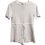 Princess Polly  Aiken Soft Ribbed Short Sleeve Front Tie Romper Size 4 Photo 5