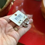 Mia Collection Silver Clover Jeweled Dangle Costume Jewelry Earrings Photo 2