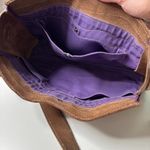 Handmade Brown & Purple Distressed Tooled Leather Bag Purse Boho Western Cowgirl Photo 2