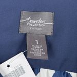 Chico's  Travelers Collection Top Women Medium Navy White Tunic Geometric Boho NWT Photo 6