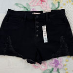 SO  Black High Rise Mom Shorts Denim Button Fly Womens Plus Size‎ 15/32W Photo 0