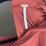 Free People  Burnt Orange Top Shimmy Shake Long Sleeve Open Back Shirt Medium Photo 5