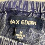 Max edition ,Women’s Blue/Gray Embroidered, Crinkled Top, boat neckline,Sz Medium Photo 3