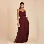 Birdy Grey  Gwennie Bridesmaid Dress in Chiffon Cabernet Size Large NWT Photo 2