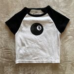 RIPPLE Black & White 8 Ball Women’s Baby Tee Graphic T Photo 2