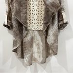 Alberto Makali Makali Waterfall Lattice Lace Open Front Cardigan Size Small Beige Tan Photo 7