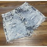 PacSun  Ultra High Waisted Festival Acid Wash Jean Shorts Frayed Hem Button Fly Photo 1