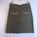 Christopher & Banks Cotton Straight Skirt NWT Green Cotton Western Flair Size 4 Photo 1