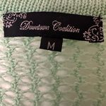 Downtown Coalition Mint Green Knit Top with Gold Accents Size M Photo 3