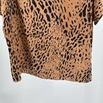 Entro Black Tan Leopard cheetah Print Blouse m short sleeve casual oversized Photo 6