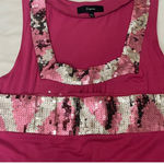 EXPRESS Y2K  Sequin Trim Sleeveless Square Neck Mini Dress XS Pink Silver Cocktail Party  Photo 7